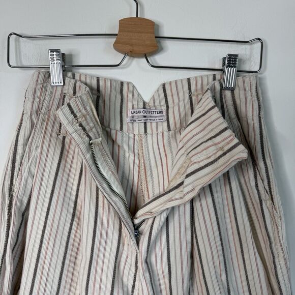 Urban Outfitters Size 4 Striped Corduroy Pleated Front High Rise Cropped Trouser - Picture 12 of 16